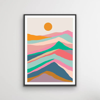 Mountain Pass - Colorful Geometric Print Display One Piece Print Set - I Heart Wall Art