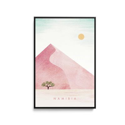 Namibia by Henry Rivers - Stretched Canvas Print or Framed Fine Art Print - Artwork- Vintage Inspired Travel Poster I Heart Wall Art Australia 