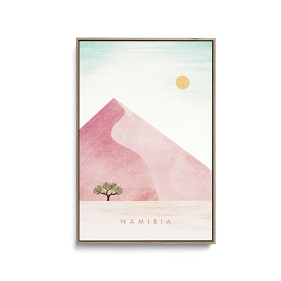 Namibia by Henry Rivers - Stretched Canvas Print or Framed Fine Art Print - Artwork- Vintage Inspired Travel Poster I Heart Wall Art Australia 