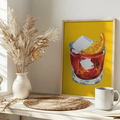 Negroni Sunshine Yellow - Stretched Canvas, Poster or Fine Art Print I Heart Wall Art