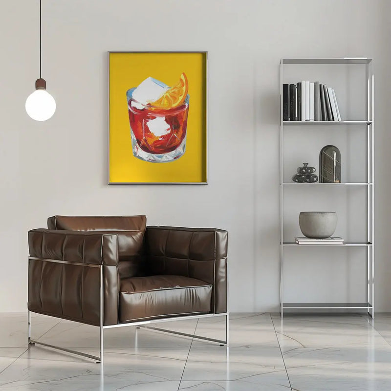 Negroni Sunshine Yellow - Stretched Canvas, Poster or Fine Art Print I Heart Wall Art