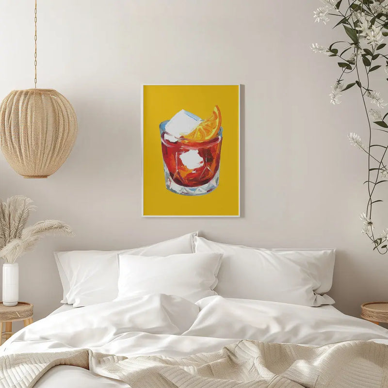 Negroni Sunshine Yellow - Stretched Canvas, Poster or Fine Art Print I Heart Wall Art