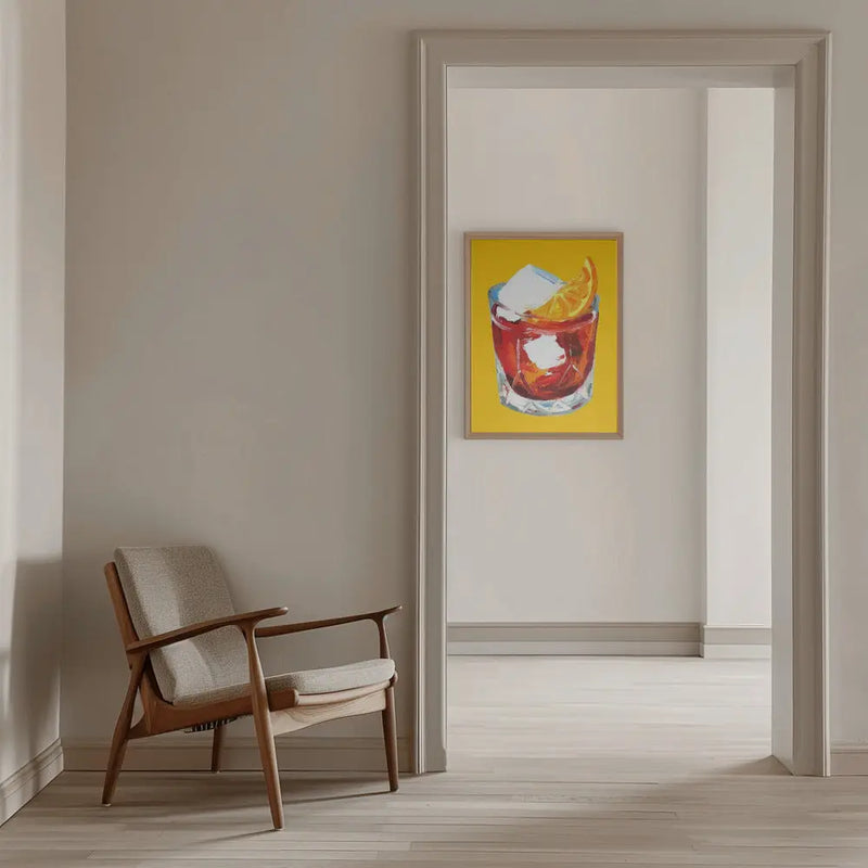 Negroni Sunshine Yellow - Stretched Canvas, Poster or Fine Art Print I Heart Wall Art