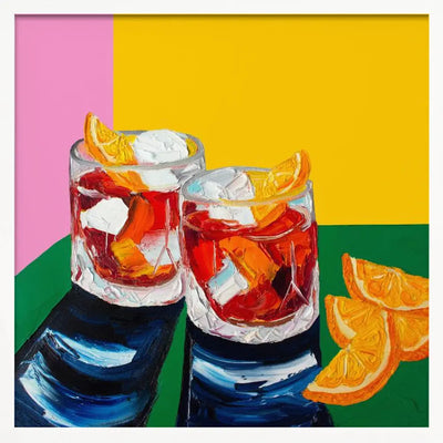 Negronis No1 - Square Stretched Canvas, Poster or Fine Art Print I Heart Wall Art