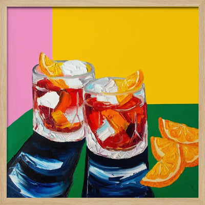 Negronis No1 - Square Stretched Canvas, Poster or Fine Art Print I Heart Wall Art