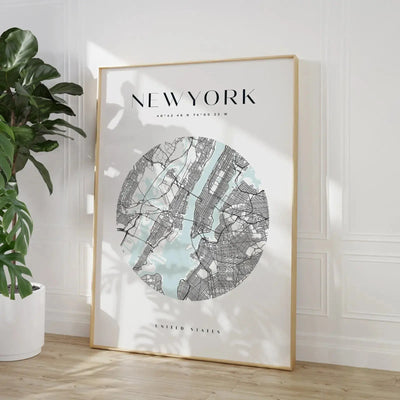 New York City Map - Heart, Square Or Round City Map - I Heart Wall Art