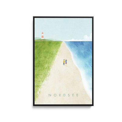 Nordsee by Henry Rivers - Stretched Canvas Print or Framed Fine Art Print - Artwork- Vintage Inspired Travel Poster I Heart Wall Art Australia 