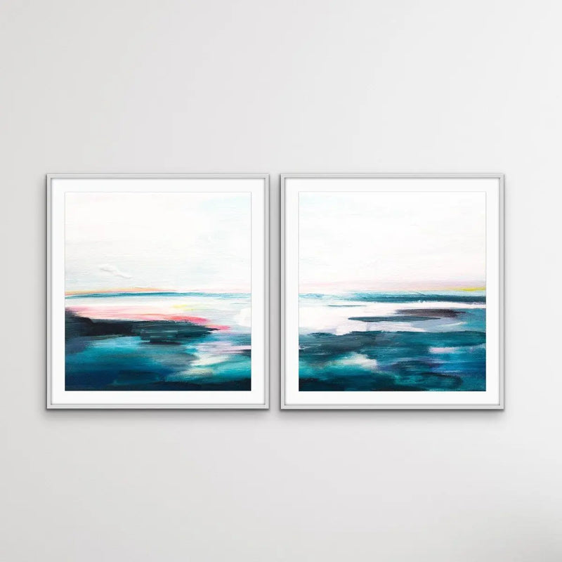 Off The Coast - Two Piece Square Abstract Print Set