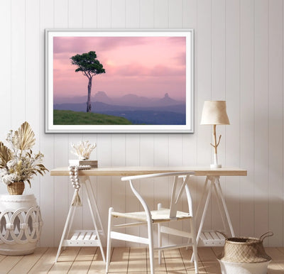 One Tree Hill Maleny - Photographic Print of Glasshouse Mountains Sunshine Coast I Heart Wall Art Australia