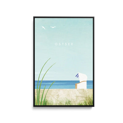 Ostsee by Henry Rivers - Stretched Canvas Print or Framed Fine Art Print - Artwork- Vintage Inspired Travel Poster I Heart Wall Art Australia 