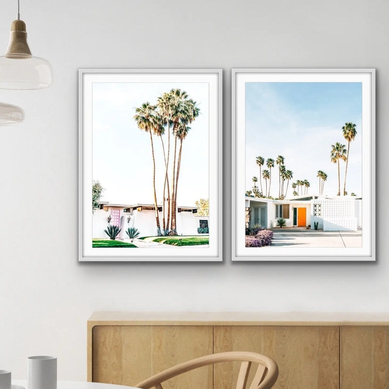 Palm Springs - Two Piece Mid Century Retro Vintage House Print Set Diptych I Heart Wall Art Australia