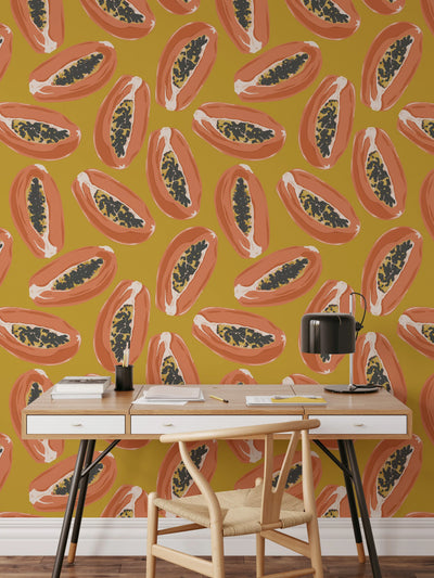 Papaya -  Fruity Peel and Stick Removable Wallpaper - I Heart Wall Art