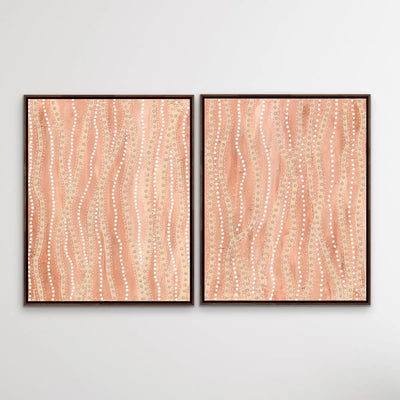 Paperbark - Two Piece Aboriginal Art Print Set by Holly Stowers - Canvas or Art Print Dot Paintings I Heart Wall Art Australia 