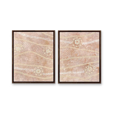 Passing Through- Two Piece Aboriginal Art Print Set by Holly Stowers - Canvas or Art Print Dot Paintings I Heart Wall Art Australia 