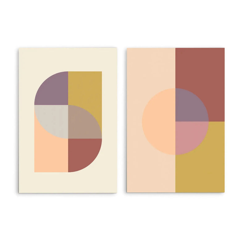 Peach 31 and 36 -  Two Piece Geometric Print Set I Heart Wall Art Australia