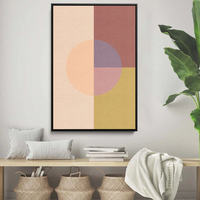Peach 36  - Pastel Geometric Stretched Canvas Print or Framed Fine Art Print