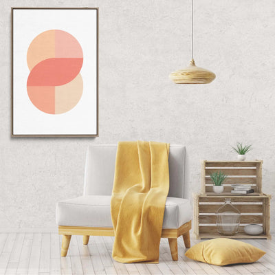 Peach 41 - Pastel Geometric Stretched Canvas Print or Framed Fine Art Print - Artwork