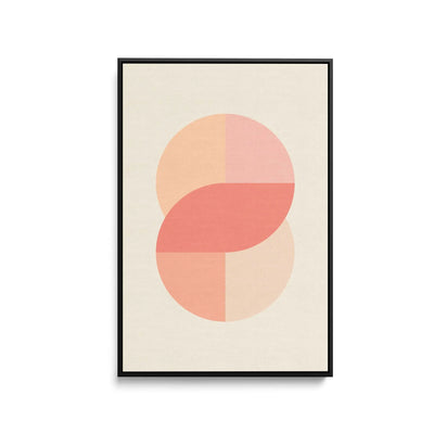 Peach 42 - Pastel Geometric Stretched Canvas Print or Framed Fine Art Print - Artwork
