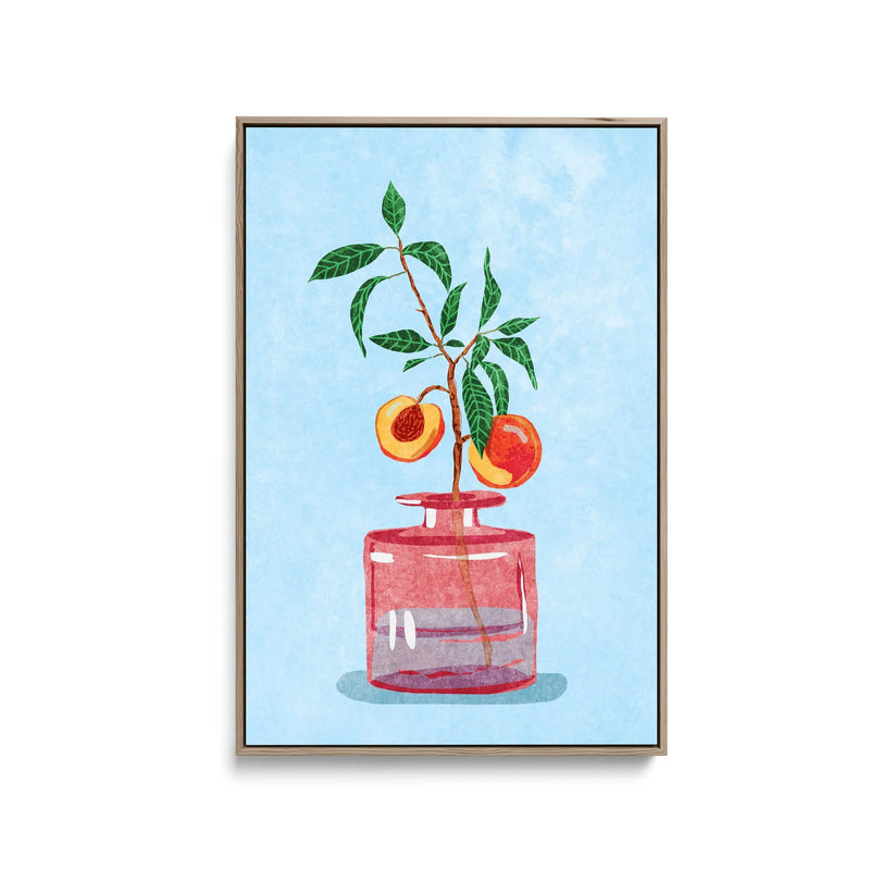 Peach Tree in Vase by Raissa Oltmanns - Stretched Canvas Print or Framed Fine Art Print - Artwork I Heart Wall Art Australia 