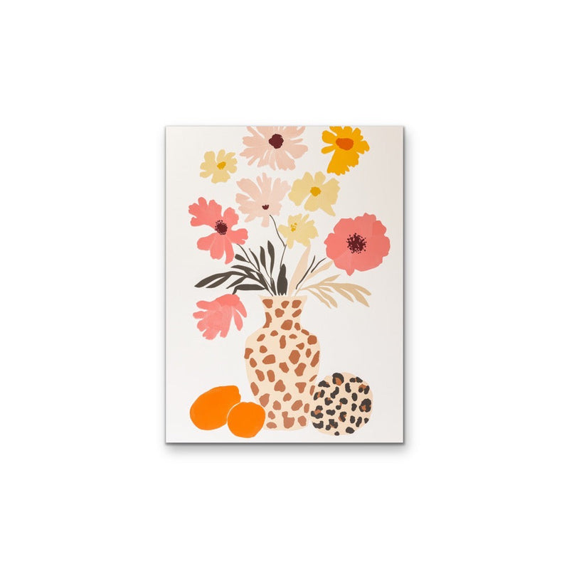 Animal Print Flora - Vase of Flowers Stretched Canvas or Wall Art Print I Heart Wall Art