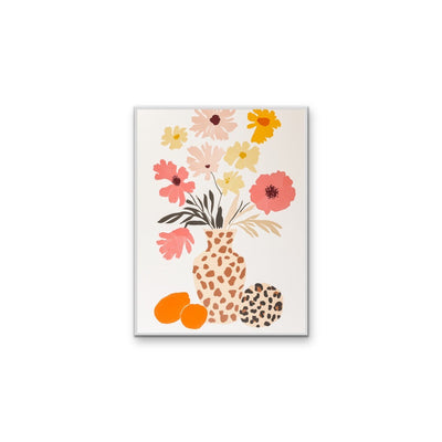 Animal Print Flora - Vase of Flowers Stretched Canvas or Wall Art Print I Heart Wall Art