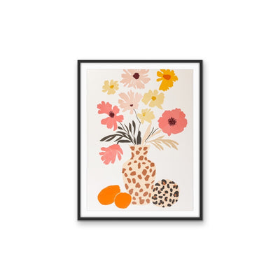 Animal Print Flora - Vase of Flowers Stretched Canvas or Wall Art Print I Heart Wall Art