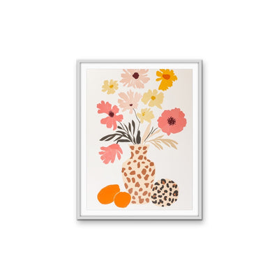 Animal Print Flora - Vase of Flowers Stretched Canvas or Wall Art Print I Heart Wall Art