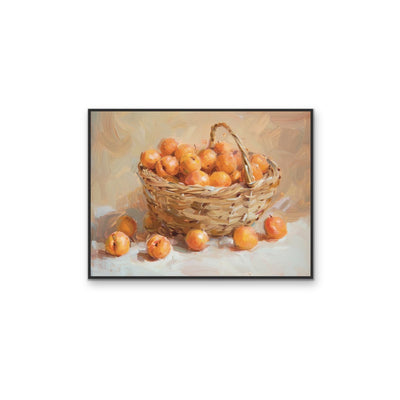 Apricot Basket - Still Life Fruit Basket Stretched Canvas or Wall Art Print I Heart Wall Art