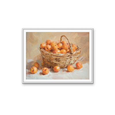 Apricot Basket - Still Life Fruit Basket Stretched Canvas or Wall Art Print I Heart Wall Art