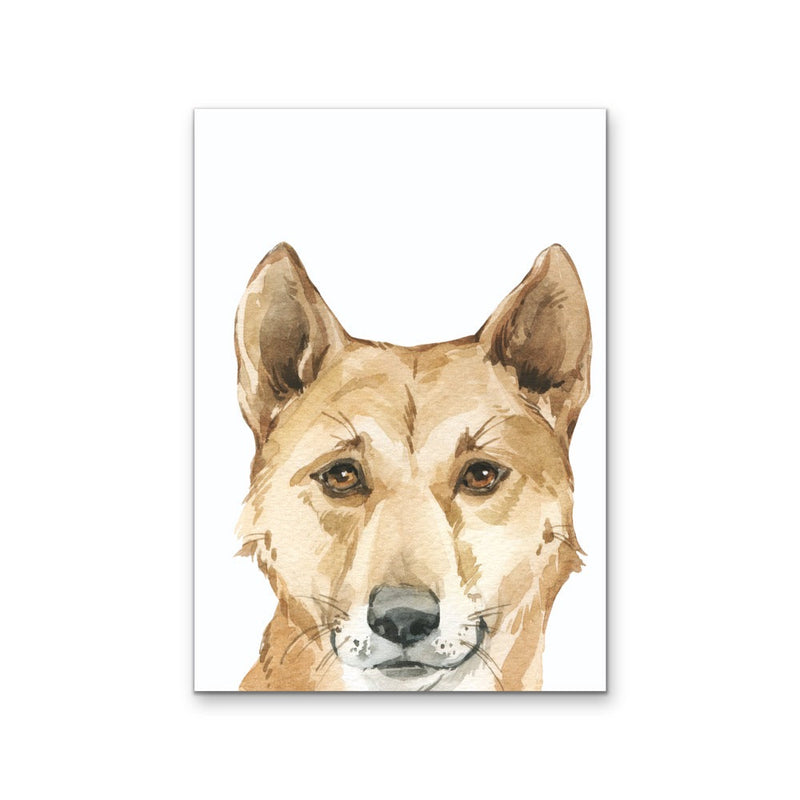 Dingo Nursery Sketch - Australian Native Animal Stretched Canvas or Wall Art Print I Heart Wall Art