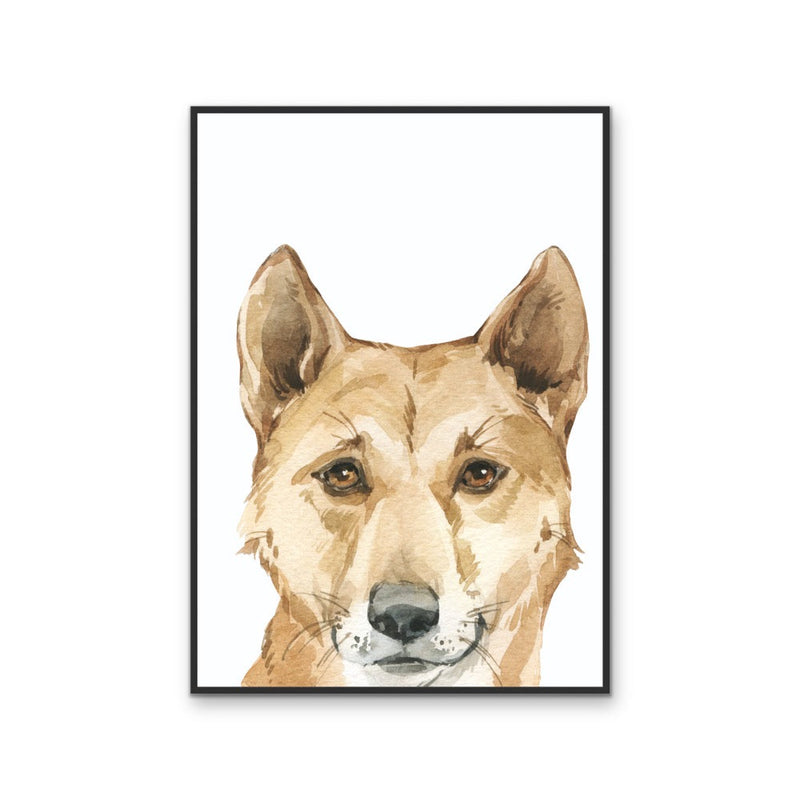 Dingo Nursery Sketch - Australian Native Animal Stretched Canvas or Wall Art Print I Heart Wall Art