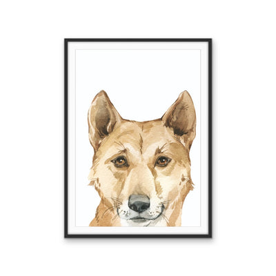 Dingo Nursery Sketch - Australian Native Animal Stretched Canvas or Wall Art Print I Heart Wall Art