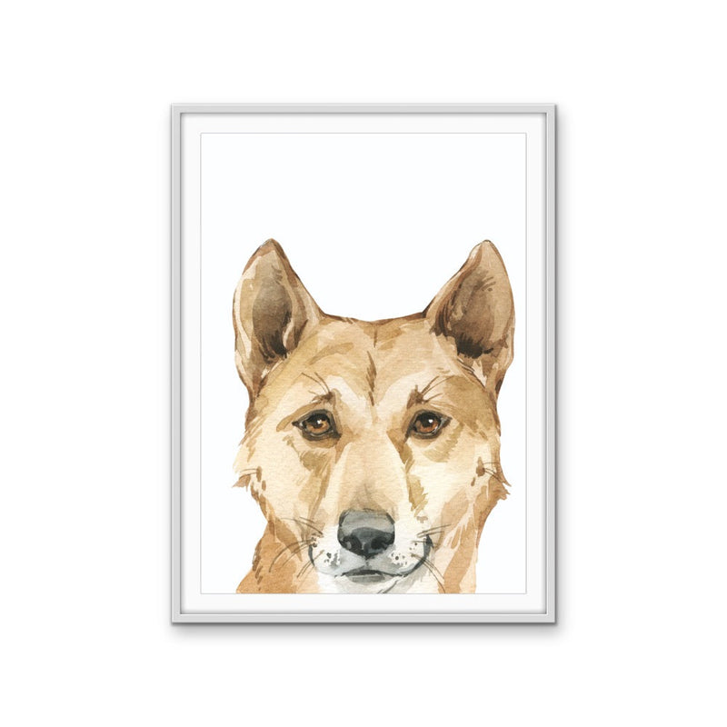 Dingo Nursery Sketch - Australian Native Animal Stretched Canvas or Wall Art Print I Heart Wall Art