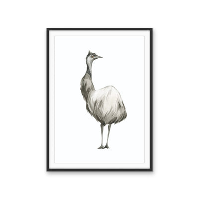 Emu Standing Nursery Sketch - Australian Native Animal Stretched Canvas or Wall Art Print I Heart Wall Art