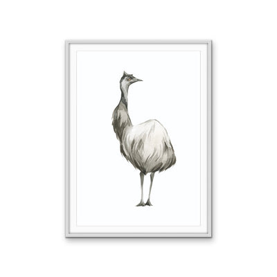 Emu Standing Nursery Sketch - Australian Native Animal Stretched Canvas or Wall Art Print I Heart Wall Art