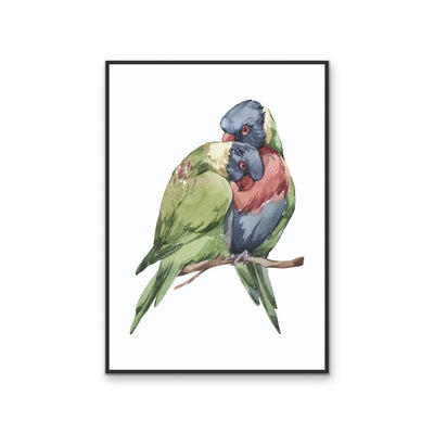 Lorikeets Nursery Sketch - Australian Native Animal Stretched Canvas or Wall Art Print I Heart Wall Art