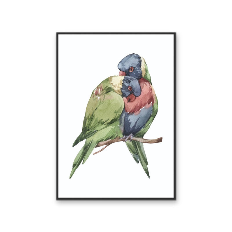 Lorikeets Nursery Sketch - Australian Native Animal Stretched Canvas or Wall Art Print I Heart Wall Art