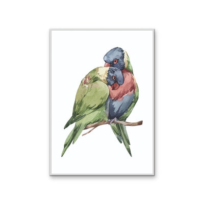 Lorikeets Nursery Sketch - Australian Native Animal Stretched Canvas or Wall Art Print I Heart Wall Art