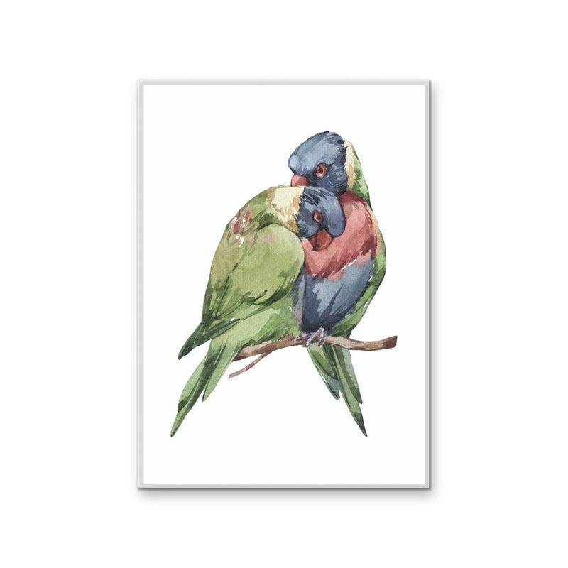 Lorikeets Nursery Sketch - Australian Native Animal Stretched Canvas or Wall Art Print I Heart Wall Art