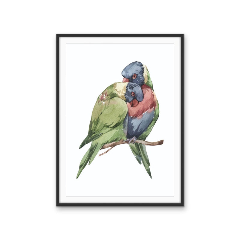 Lorikeets Nursery Sketch - Australian Native Animal Stretched Canvas or Wall Art Print I Heart Wall Art