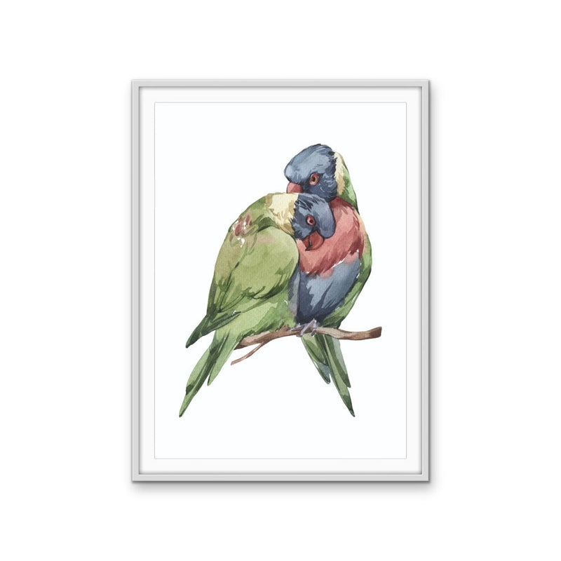 Lorikeets Nursery Sketch - Australian Native Animal Stretched Canvas or Wall Art Print I Heart Wall Art