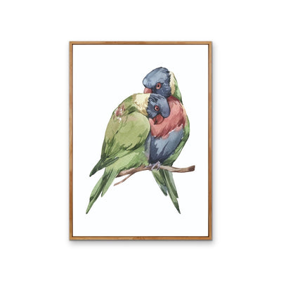 Lorikeets Nursery Sketch - Australian Native Animal Stretched Canvas or Wall Art Print I Heart Wall Art