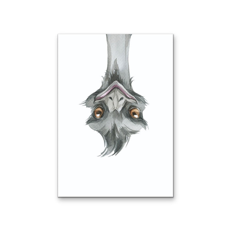 Funny Emu Nursery Sketch - Australian Native Animal Stretched Canvas or Wall Art Print I Heart Wall Art