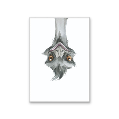 Funny Emu Nursery Sketch - Australian Native Animal Stretched Canvas or Wall Art Print I Heart Wall Art