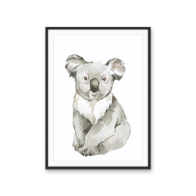 Sweet Koala Nursery Sketch - Australian Native Animal Stretched Canvas or Wall Art Print I Heart Wall Art