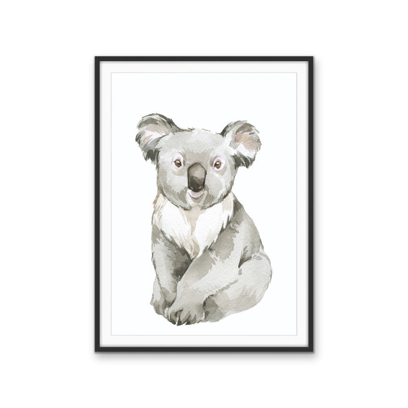 Sweet Koala Nursery Sketch - Australian Native Animal Stretched Canvas or Wall Art Print I Heart Wall Art