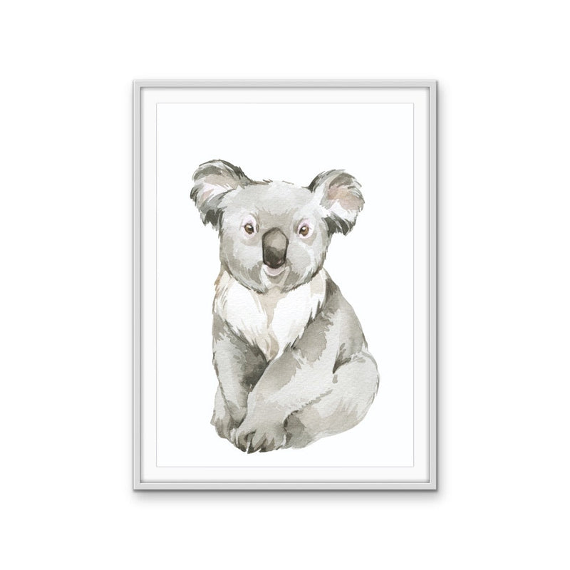 Sweet Koala Nursery Sketch - Australian Native Animal Stretched Canvas or Wall Art Print I Heart Wall Art