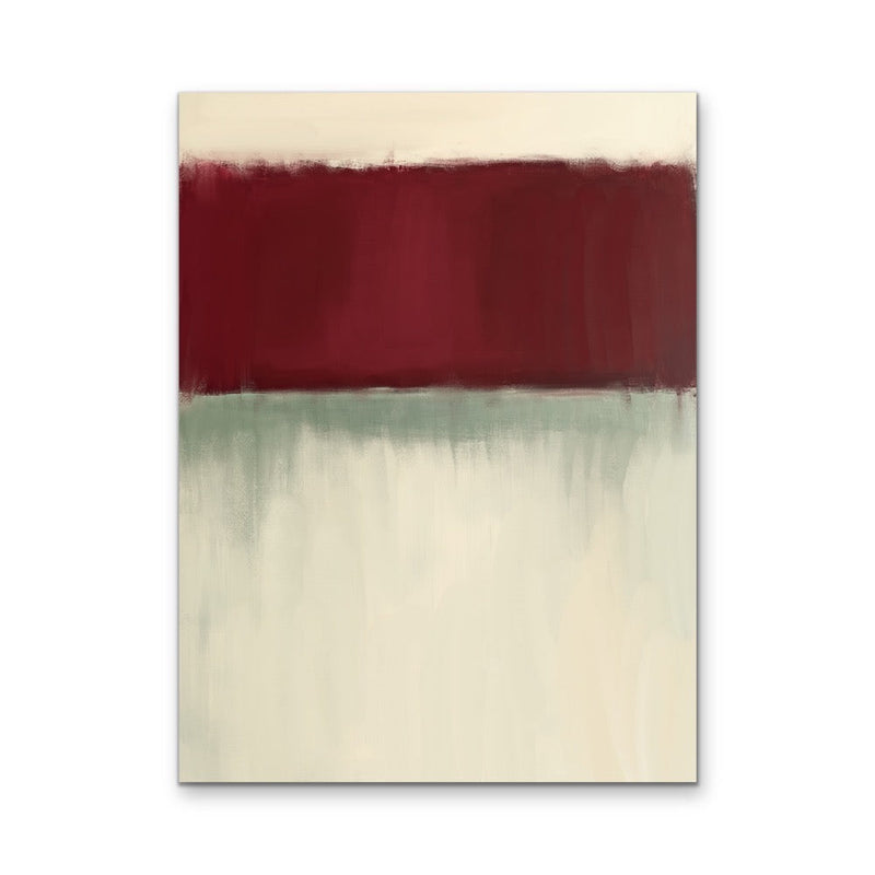 Red Flag - Red & Neutral Abstract, Contemporary Stretched Canvas or Wall Art Print I Heart Wall Art