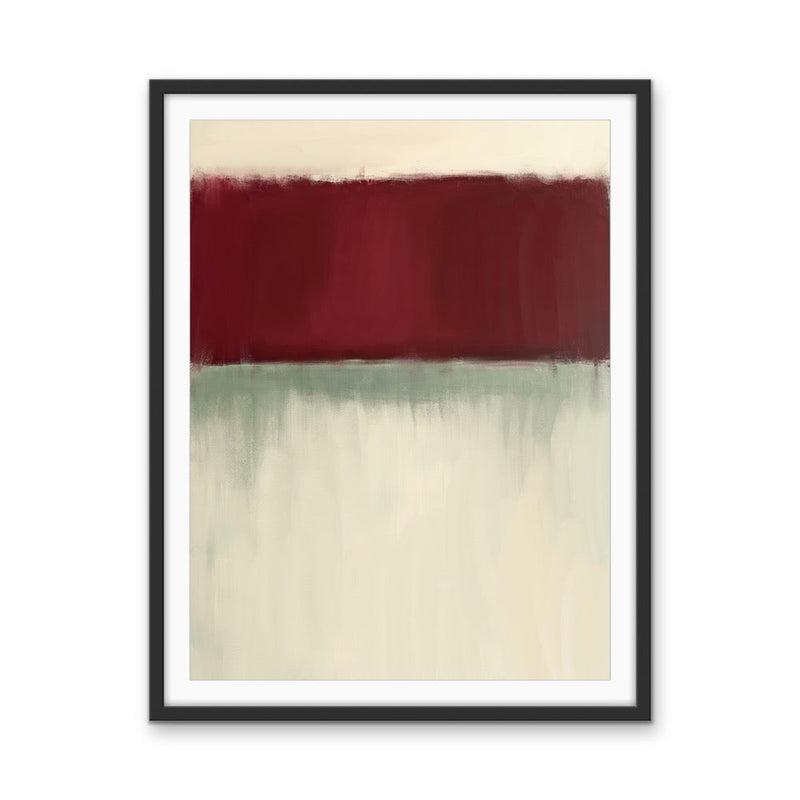 Red Flag - Red & Neutral Abstract, Contemporary Stretched Canvas or Wall Art Print I Heart Wall Art