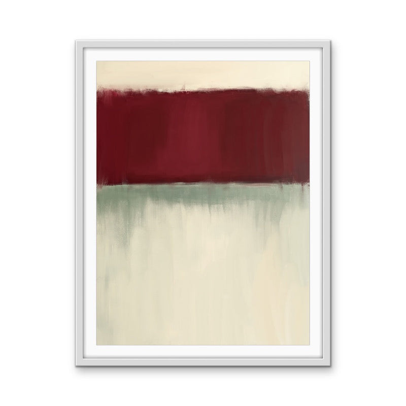 Red Flag - Red & Neutral Abstract, Contemporary Stretched Canvas or Wall Art Print I Heart Wall Art